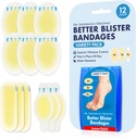 Dr. Fredericks Original Bedre Blister Blister Blade - 12ct - Vand resistent - 40% mere Cushioning - Hydrokolloid Bånd til Foot, Toe, & Heel - Blister Pads til forebyggelse og inddrivelse - Variety Pack