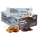 Perfect Collagen Protein Bars, Gluten Free Grass Fed Collagen + MCT Oil, Low Carb, No Sugar Added, High Protein Snacks, Keto Diet Foods, 11g Protein, 18g Fat, 3g Net Carbs, Chocolate Chip, 12 Bars