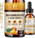 (2 Pack) Magnesium Glycinat Flydende dråber med citrat og taurat, Høj Absorption Magnesium Complex 1200mg med GABA, L- theanin, D3 og B6 til ro, søvn, slapning - Pineapple Flavor 2 Fl Oz