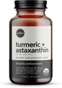 Økologisk Astaxanthin 12mg Plus gurkemeje 1500mg, sort peber ekstrakt, høj absorption, øje, hjerte, hud, fælles, Vegan, Glutenfri, Non- GMO, dobbelt antioxidant, gurkemeje curcumin supplement, 30-dage