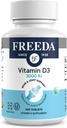 FREEDA Vitamin D3-3000 IU - Pure High Potency Kosher Supplement Tablets - Bone and Muscle Health, Calcium Absorption, Immune Support for Men and Women* - 100 Tiny Tablets