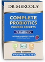Dr. Mercola Complete Probiotics Powder Packets, 30 Servings (30 Packets), 70 Billion CFU, Natural Raspberry Flavor, Dietary Supplement, Digestive & Immune Support, Non-GMO