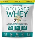 Designer Wellness, Designer Whey, Natural When Protein Powder with Probiotics, Fiber, and Key B- Vitaminer for Energy, Gluten- Free, Fransk Vanilla, 4 LB