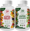 Aamorc Life Fruit and Veggies Supplements with 70 Fruits & Grøntsager Measures Superfood Supplements for Mænd & Kvinder Measures 124; Kostmæssig Nutritional Balance Measures 124; Natural Fruit and Veggie Capsules 120 Kapsler