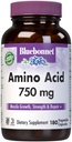 Bluebonnet Aminosyre 750 mg Vitamin kapsler, hvid, 180 Tæl