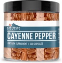 Earthborn Elements Cayenne Pepper 200 Capsules, Pure & Undiluted, No Additives