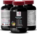 Antioxidant Shield - RESVERATROL COMLEX - Acai Berry Boost, Hydration Factor, Noni Blend, Daily Energy, Berry Superfoods, Blueberry Balance, Natural Strength, Genopfriskende Blend 1 flaske 60 kapsler