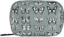 Naanle Vintage Butterfly Pill Box 7 Day Pill Case Travel Pill Organizer Bag with Zipper Pill Holder Portable Weekly Case Compact Size for Vitamin Supplement
