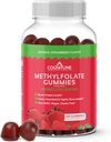 CogniTune Methylfolat Gummies - Let at tage høj potens L-Methylfolat, Folate Supplement for hjerne, Heart Health & Immunity, Lækker Strawberry Flavor, Non- GMO, Vegan, Gluten- Free