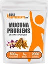 BulkSupplements.com Mucuna Pruriens Extract Powder - Mucuna Pruriens Kosttilskud, Urte Supplement - Vegan & Gluten Free, 500mg per servering, 1kg (2.2 lbs) (Pack of 1)