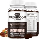Mushroom Gummies 10 Blend Mushrooms Complex 2500mg with Lions Mane, Cordyceps, Turkey Tail, Chaga, Reishi Supplement-Focus, Clarity, Memory, Energy, Immune Support-60 Gummies