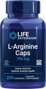 Life Extension L-Arginine Caps, 700 mg, Vitamin C & Amino Acid for Optimal arterial Health, Supports Heart & Immune Health, Healthy Tissue & Bones, Gluten Free, Non-GMO, 200 Capsules