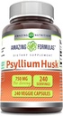 Amazing Formulas Psyllium Husk 750mg Veggie Kapsler Supplement 124; Non- GROMs 124; Gluten Free Gluten 124; Lavet i USA