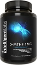 Intelligent Labs 1MG 5-MTHF Methylfolate, 120 Capsules, 120 Days Supply, Best Value Folic Acid Supplement as Quatrefolic, Activated Folate, 1MG = 1000mcg, 5 methyltetrahydrofolate