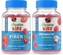 Lifeable Sugar Free Preciotic Fiber Kids + Probiotic + Prebiotic Fiber Kids, Gummies Bundle - Great Tasting, Vitamin Supplement, Gluten Free, GMO Free, Chewable Gummy