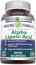 Amazing Formulas Alpha Lipoic Acid MSD 124; 200 Mg Supplement MSD 124; Kapsler MSD 124; Non- GMO MSD 124; Gluten- Free MSD 124; Made in USA (1 Pack, 60)