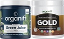 Organifi Green Juice Superfood Powder (30 Servere) og Gold Chocolate (20 Servere) - Vægt Kontrol, Detox Rense, Restaured Sleep, Stress Relief og Immunity Support - Gluten Free, Vegan, Hele fødevarer
