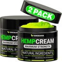 (2 Pack) Naturlig Hamp Cream - Maksimal styrke Gel Rub til Soothe Discomfort - Cream med Hamp Oil, Arnica, MSM, Glucosamin, MSM, Aloe, Gurkemeje, Boswellia - Fast Absorption, Non- Greasy - 4 oz I alt