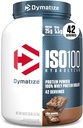 Dymatisere ISO100 Whey Protein Powder Isolate, Fudge Brownie, 25g protein, 3 Pund, 5,5g BCAA, mindre end 120 Cal., Gluten Free, 1g fedt, 1g sukker, 2g Carb (42 Servere)