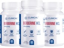 Kliniske effekter Berberine HCL - Pure Berberine 1200mg - Leverstøtte - Vegan Supplement - 3 Pack - Made in The USA