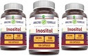 Amazing Formulas Inositol 500 Mg- 124; Kapsler Supplement 124; Non- GMO - 124; Gluten- Free - 124; Made in USA (Pakning med 3
