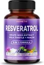 Ultra Resveratrol 8 in 1 Formula - with Grape Seed Milk Thistle Niacin (150 Count (Pack of 1))