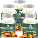 BIO VITALICA Mushroom Gummies - 10 Mushroom Kompleks med løvens Mane, Reishi, Chaga, Cordyceps & Mere - Fruity Vegan Gummies - Non-GMO, Gluten- Free, Plant- baseret - 5 pakker