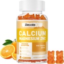 Calcium Magnesium Zinkgummier med vitamin D3 & K2 - høj potens Forbedret Absorption -60 Orange gummies Flavored