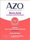 AZO ® Boric Acid Vaginal Supposites, Hjælper Support Odor Control og Intimate Health med klinisk undersøgt Borsyre, Non- GMO, 30 Greve