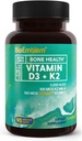 Bioembleme Vitamin D3 K2 kapsler (5000IE og 200mcg) - Patenteret MK7 og MK4 for 3- in-1 Complex support - Vegetarisk vitamin D K2 supplement til tænder, hjerte, immunsystem - non-GMO, 90 Caps