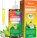 (80ML) Supplement Liquid Drops, 10 i 1 Soursop Multivitamin Drops med Leaf Extract & Sea Moss, for Cell Support & Regeneration, Immunity, Gut, Zzz, Skin & Antioxidant