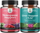 Bundle of Total Menopause Supplement med Dong Quai Vitex Chaste Berry & Black Cohosh for Natural Hormone Support og Lever Support NAC tillæg med mælk tidsel for lever Rengøring Detox & Reparation