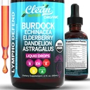 Organic Lympletic Drainage Supplement: 124; Lympletic Support Drops: 124; Burdock Root Echinacea Elderberry Dandeelion Astragalus Milk Thistle Sea Moss Red Clover Cleanse Marigold Drop by Clean Nutra