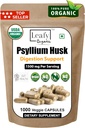 Psyllium Husk 1500mg Per Servering, 1000 kapsler - Dobbelt styrke - Premium Psyllium Fiber supplement - Great for fordøjelse og regelmæssighed - 100% Natural Opløselig Fiber