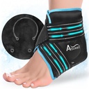 Atsuwell Ankle Ice Pack Wrap, Genanvendelig Gel Ice Pack til Foot Ankle Heel, Foot Ice Wrap med Soft Plush Lining, Cold Compress Terapi for lindrende ubehag, sort