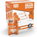 Cover Three Brain Defense Omega 3 Fish Oil, Nutritional Brain Supplement med Curcumin, Uridin, Orange Slice Liquid Omega 3 DHA EPA Formel, Nootrop Supplement til atleter