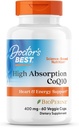 Doctor 's Best High Absorption CoQ10, Heart & Energy Support, USP Verified, Naturlig Fermenteret CoQ10, Non- GMO, Gluten Free, Soy Free, Vegan 60 Veggie Caps