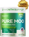Bovin Colostrum Supplement til mennesker - 50% IgG 100% Græs Fed, Colostrum Pulver til Gut Sundhed, hud & hår, skønhed og immunforsvar Pure Moo Keto, Gluten & Fat Free (Unflavored) V3