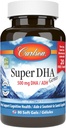 Carlson - Super DHA Gems, 500 mg DHA Kosttilskud, 640 mg fedtsyrer, Wild- Fanget Norsk Arctic Fish Oil Concentrate, Sustainable Sourced Nordic Fish Oil Capsules, 60 + 20 Softgels