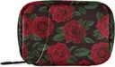 Pfrewn Pill Organizer sag Retro Red Rose Travel Pill Box med lynlås 7 dag Portable små ugentlige Vitamin Medicin Supplement Holder Pouch taske til kvinder Mænd