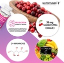 Cranberry PACs with D Mannose Supplements for Women, Vitamin C and Womens Vaginal Probiotic including Lactobacillus and Bifidobacterium strains for Urinary Tract Health - 60 Femuni UTH Capsules
