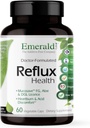 NØDSITUATIONSETIKER Reflux Health - fordøjelsesbesvær & hjerterytme Relief med Mucosave FG, DGL, Aloe Vera, Probiotika, fordøjelsesenzymer og mere * - 60 grøntsagskapsler (30- dages forsyning)
