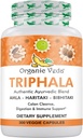 Organic Veda Triphala Powder 300 kapsler, 1000 mg - Organic Triphala supplement til kolon rense, immunforsvar, Gut & fordøjelsessundhed - hele grønne antioxidanter Amla, Haritaki & Bibhitaki - Vegan piller