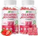 Creatine monohydrat Gummies 5000mg til mænd og kvinder, Chewables Creatine monohydrat til muskel styrke, muskel builder, energi Boost, præ-workout supplement-180 Jordbær Gummies