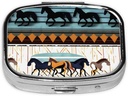 Pill Box, Lille Pill Case til purse & Pocket, Cute Medicine Organizer rejse Pillbox, Portable Pill Container Holder til at holde vitaminer, Medicin, Fish Oil og kosttilskud, Horse Stripes Mønster