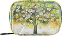 Pill sag Floral Tree Oil Painting Pill Box 7 Dag Pill sag Rejsepose Pill Organizer Bag med lynlås Portable ugentlige sag Kompakt størrelse for Vitamin Supplement Holder
