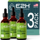E2H Chlorophyll Liquid Drops - Natural Energy Booster, Immune System Support and Internal Deodorant - Peppermint Flavor - (3 Bottles)