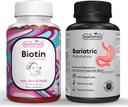 Bariatric Multivitamin med jern til post- Bariatric Kirurgi + Biotin vitamin B7 Gummies 5000 mcg per servering - med hyldebær og kokosolie (Bundle)