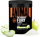 Animal Fury Pre Workout Powder - Green Apple, 350mg Koffein, BCAA Aminosyrer, 2g Beta Alanine, Citrullin & Tyrosine, Energy, Focus, Styrke, Endurance, Fortræning for mænd og kvinder, 20 Servering