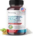 CORTISOL Health - Ashwagandha Magnesium Rhodiola St. John 's Wort - Support Restaurering, Energiniveauer, Brain Wellness 180-dages levering - Made in USA